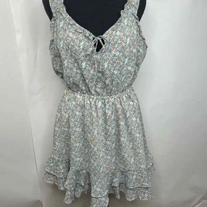 Floral mini sundress with ruffle details